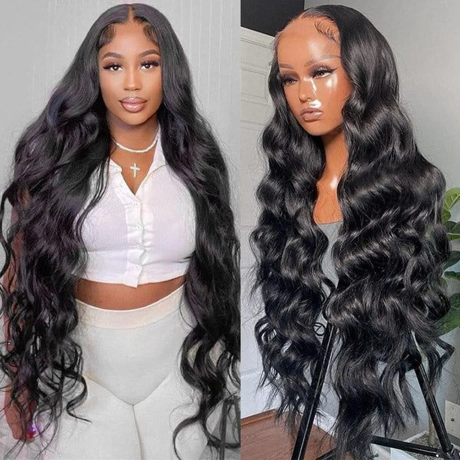 30 Inch PrePlucked Loose Wave Lace Frontal Wig 13x6 HD Body Wave Transparent Lace Front Wig Glueless Hair Wigs For Black Women