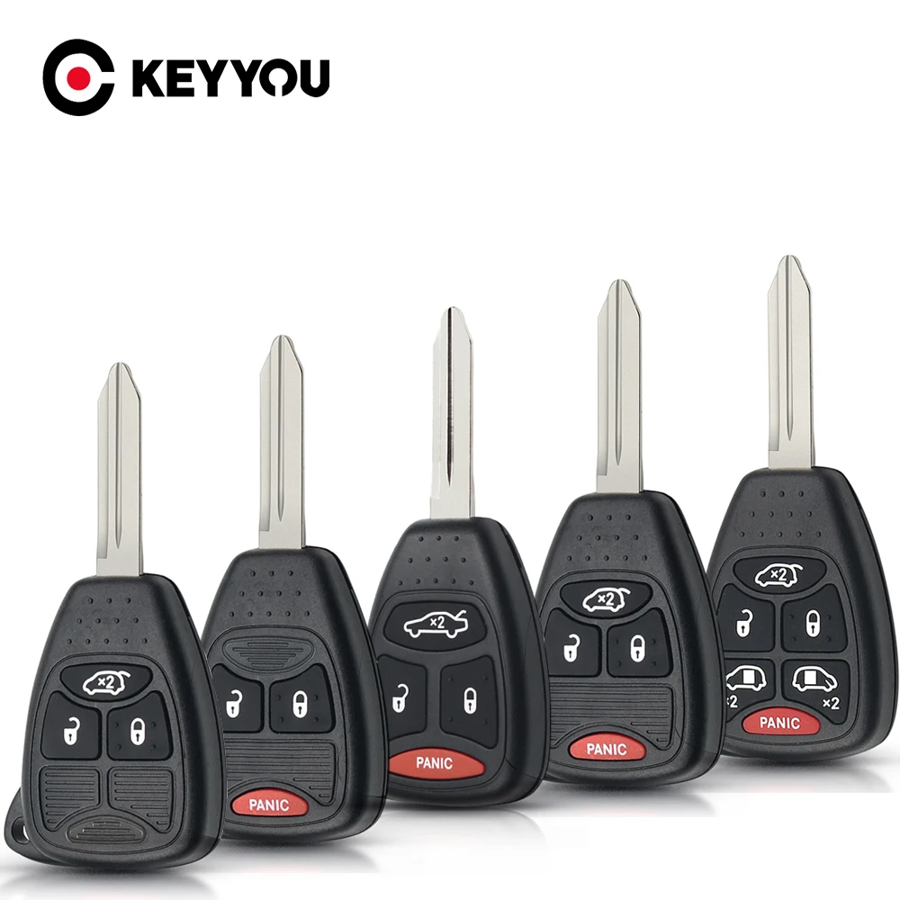 

KEYYOU 1Pcs 2/3/4/5 Buttons Car Remote Key Shell Case For Chrysler 200/300/300c PT Cruiser Sebring For Dodge RAM For JEEP Key