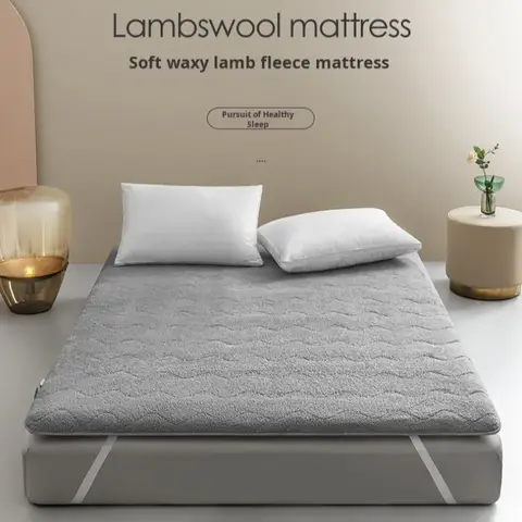 학생 기숙사 접이식 두꺼운 따뜻한 양고기 벨벳 다다미 매트리스 겨울 바닥 이층 침대 매트리스 홈 더블 매트리스