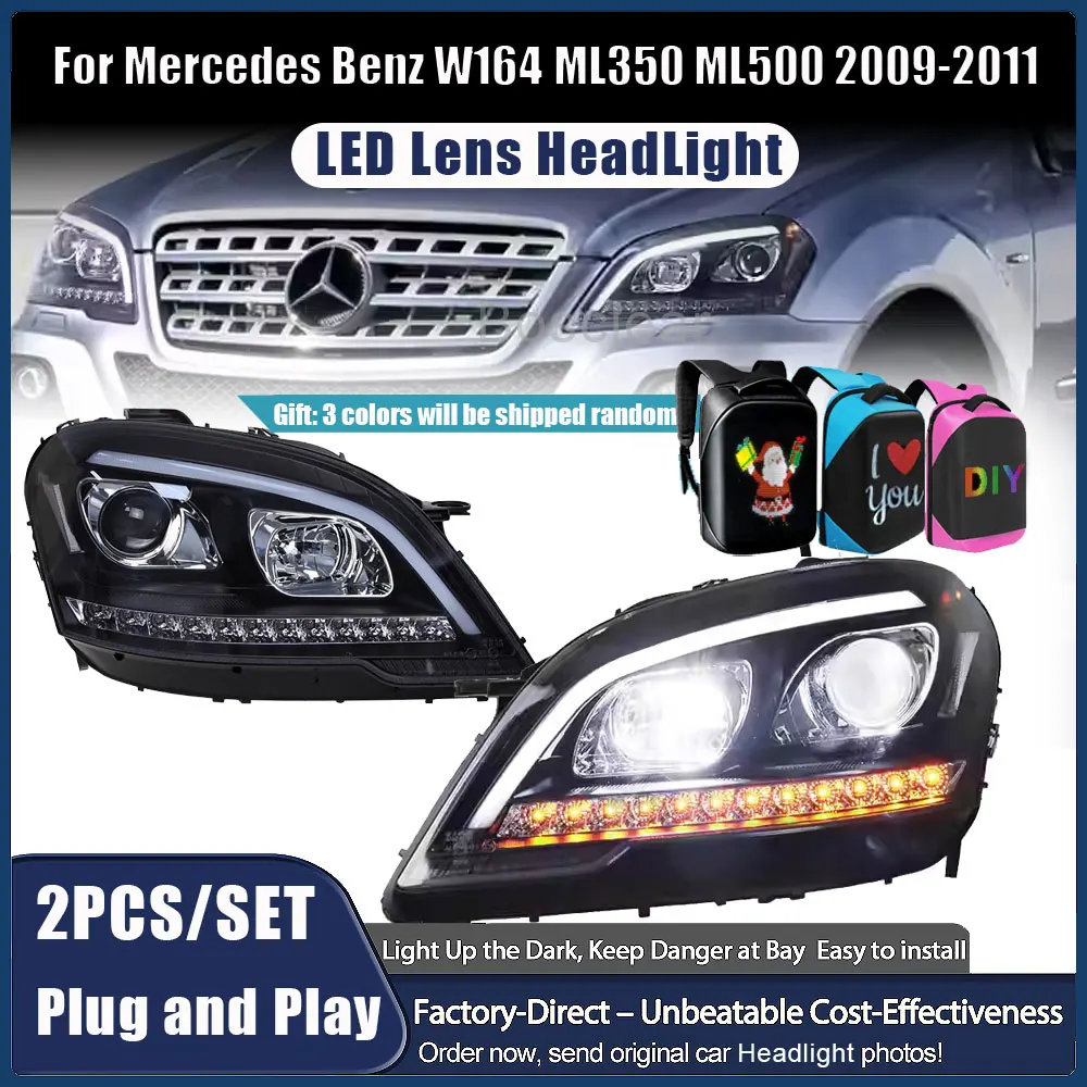 

LED DRL Signal Headlights For Mercedes-Benz W164 2005-2011 ML350 ML300 ML320 ML500 Headlamps Auto Accessories Front Lights Lamps