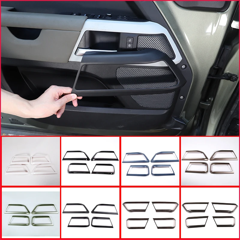 

For Land Rover Defender 110 2020-2023 Car Door Inner Handle Decorative Frame Cover ABS Inner Door Handle Protection Accessories