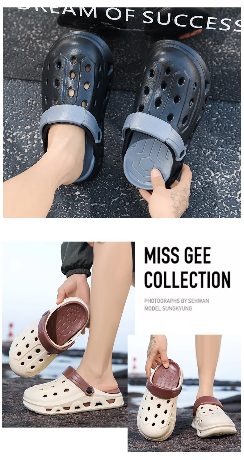 Paar-Stil Herren- und Damen-Sommer-Outdoor-Schuhe mit Dicker Sohle, Geruchshemmend und Rutschfest, Doppelnutzung für Sport, Strand und Angeln – Detail 6