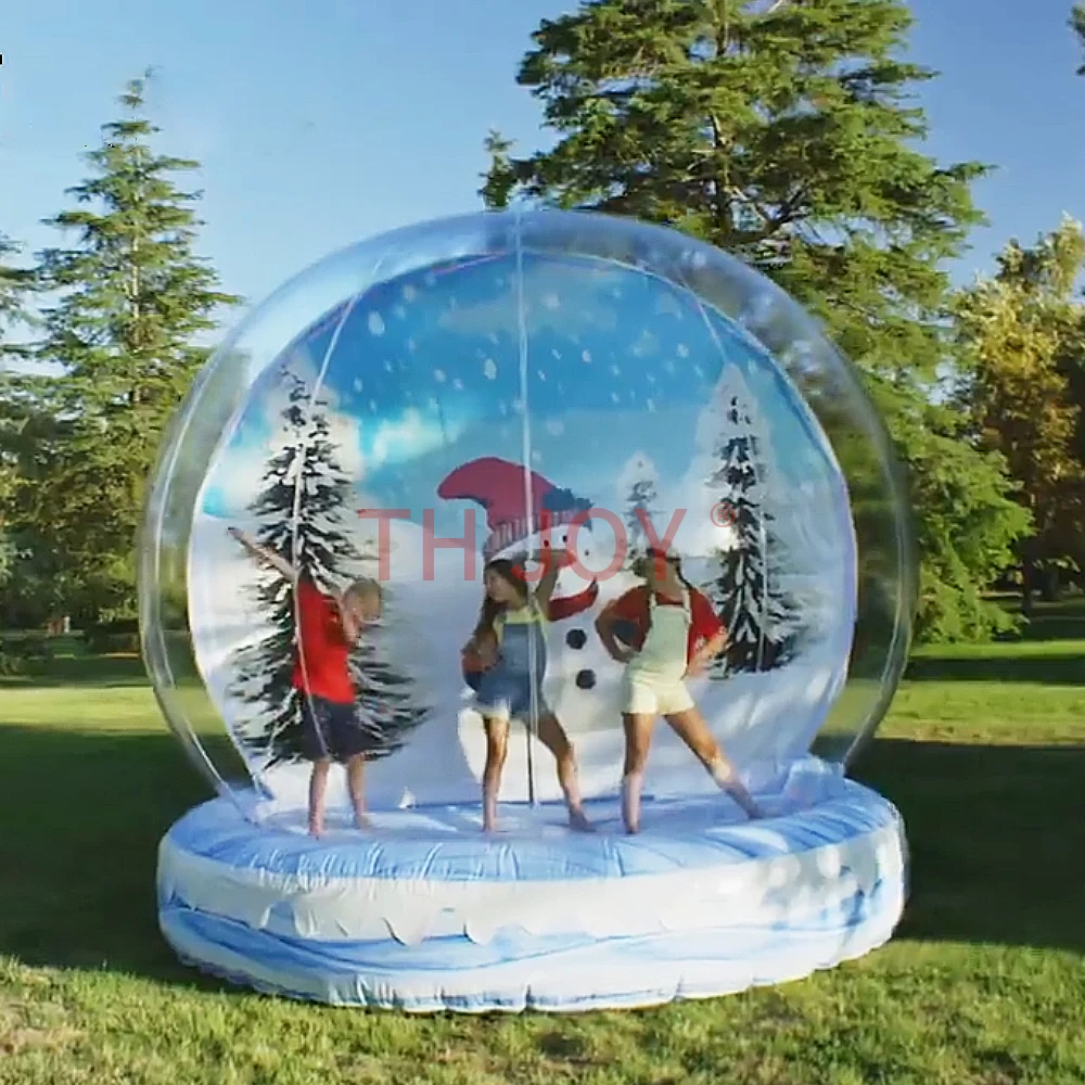 Spedizione aerea veloce a porta! Grande tenda gonfiabile a bolle da 3 m, diametro 10 piedi, globo di neve natalizio in formato umano con luce per la festa X mas