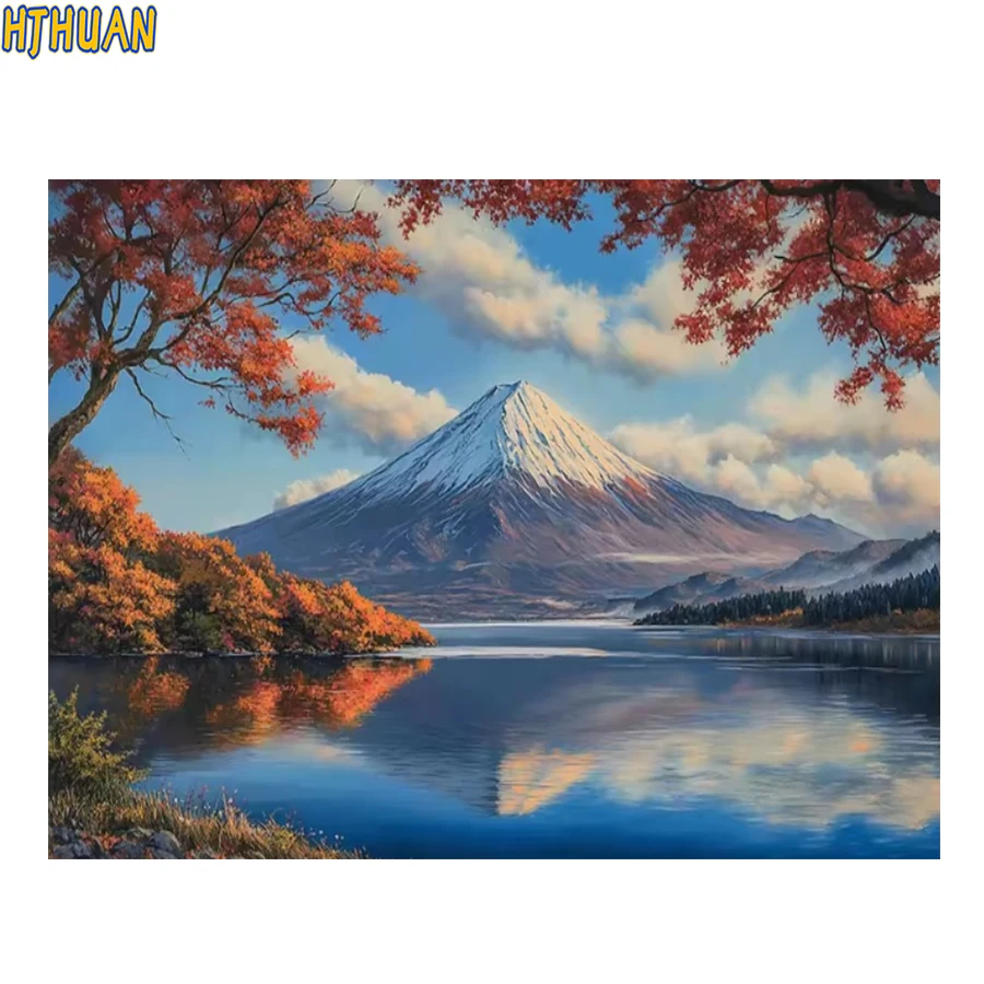 

5d diamond embroidery Rivers; mountains; trees scenery Modern decor mosaic diamond painting full square/round drill cross-stitch