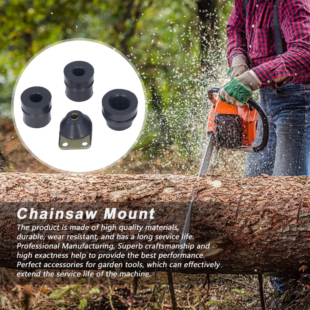 Black Chainsaw Buffer Kit Rubber and Iron Compact Replacement Buffer Mount Easy to Install Buffer Mount Set for STIHL 028
