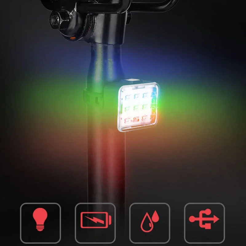 Multi Lighting Modes Light USB Charge Bike Light Flash Tail Rear Lights Mountains Bike Seatpost