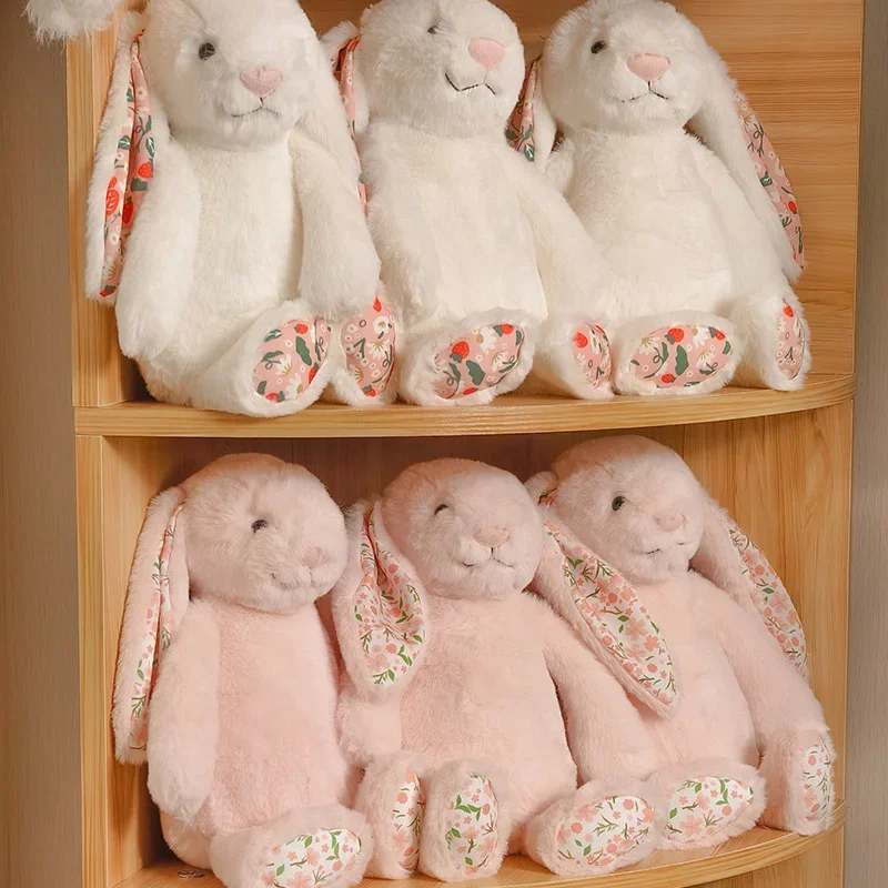 Weiches, flauschiges Osterkaninchen-Plüschtier, niedliche lange Ohren, Kaninchen-Plüschtiere, gefüllte Blumenhasen-Tierpuppe, Heimdekoration, Geschenke für Mädchen