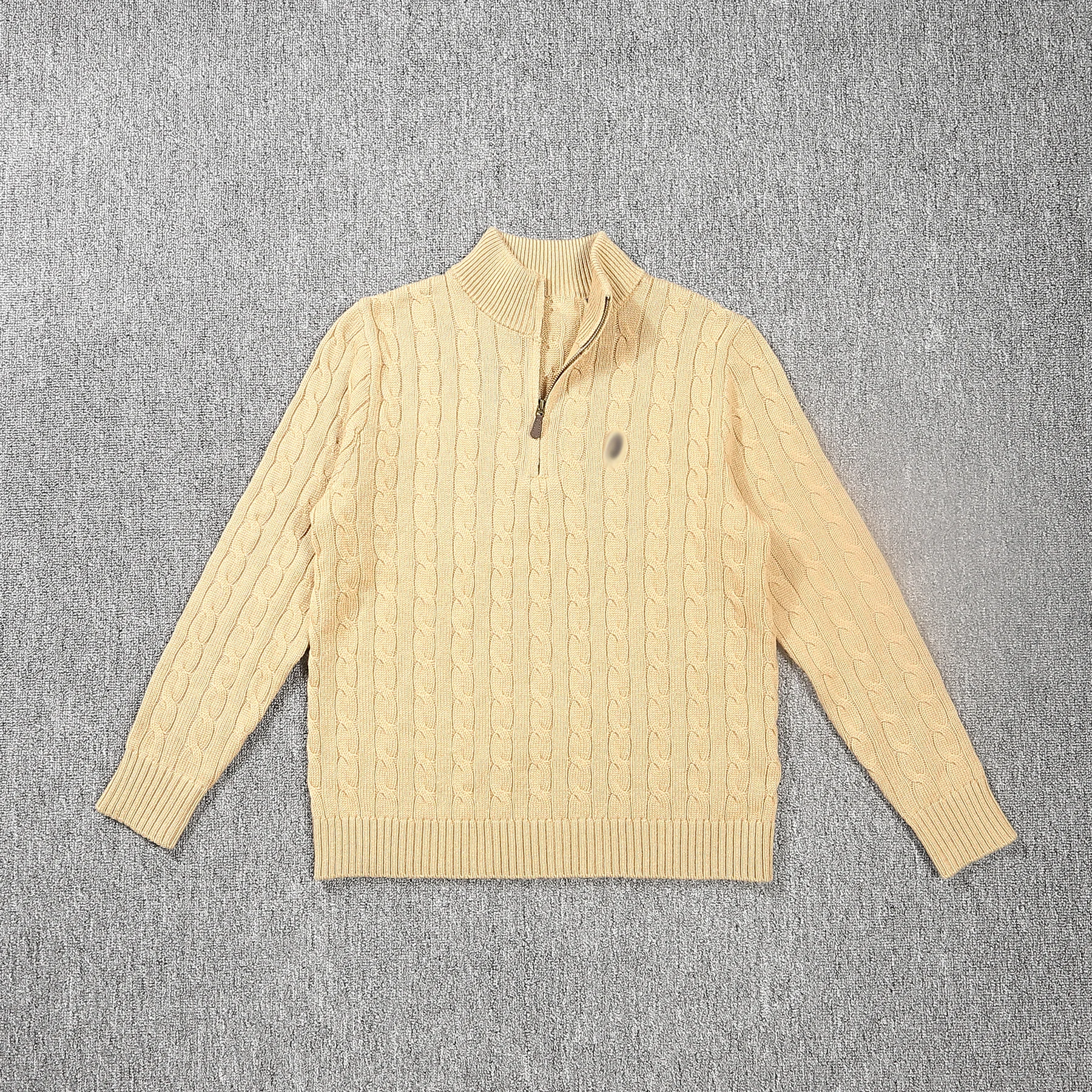 

Мужской осенне-зимний трикотажный свитер на молнии, приталенный, с вышивкой, из шерстяной пряжи, с длинным рукавом, воротником-стойкой, модный