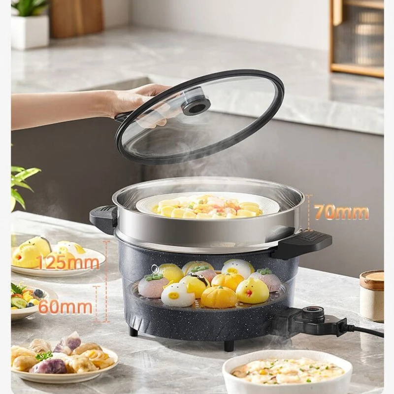 new electric heating pot micro-pressure pot electric steamer cooking integrated household multi-functional non-stick pot