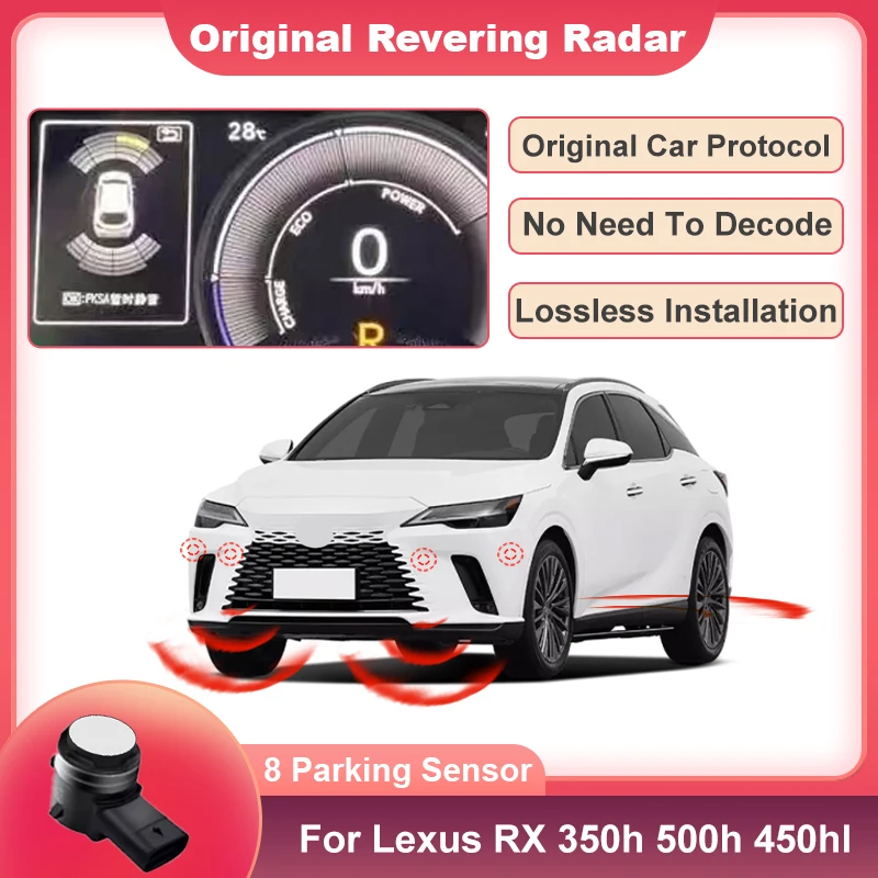 Car Reversing Blind Spot Front Rear Image Radar Sound Warning Indicator Probe System For Lexus RX 350h 500h 450hl 2017 to 2024