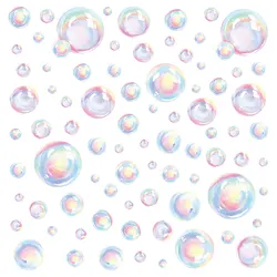 Bubble Wall Decal Stickers Under The Sea Birthday Party Decor Colour Bubble Ocean Background Water Soap Bath Decor Mermaid