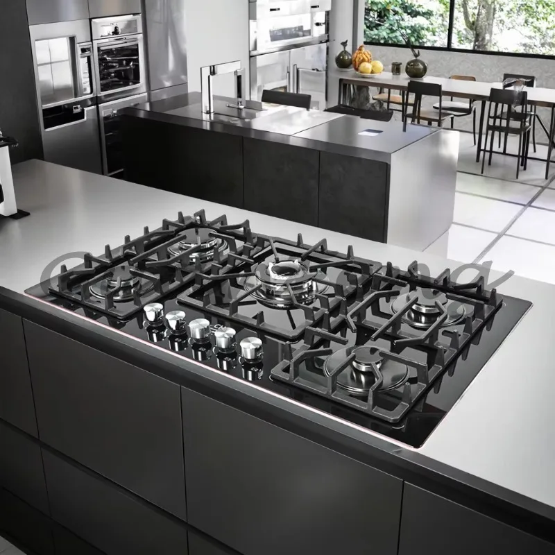 High-end 5 burner 90cm built-in gas cooker Electronic ignition Kitchen cooker Class A Home and hotel energy efficiency