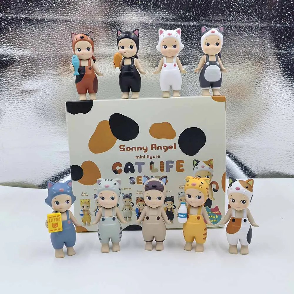 Kawaii Sonny Angel Blind Box Motherland Edition Cat Life Series Kolekcja Anime Figurka Ozdoba Lalka Fani Dziecko Prezenty świąteczne