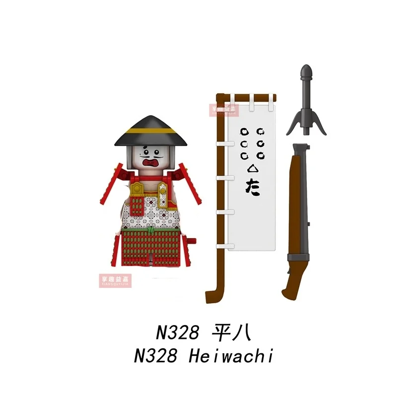 Seksowne anime Cartoon Samurai akcesoria kolekcja cegieł edukacyjne klocki Model zabawki dla dzieci N326-333 WM6090 6096