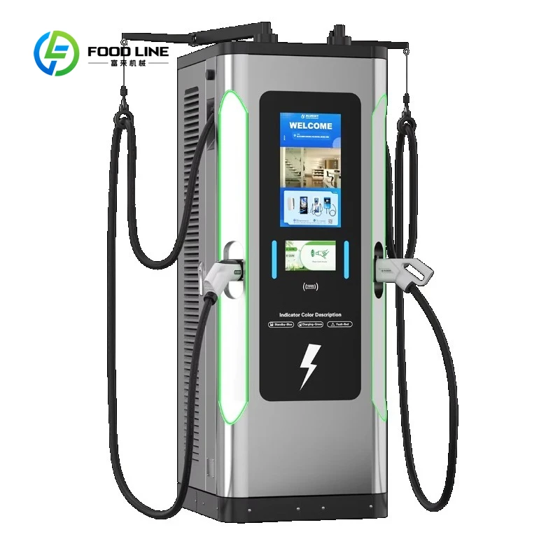 Customized DC Double Guns GB/T 60kW 120kW 160kW Ev Charging Station Commercial Charging Stations with 22 Inch Advertising Player