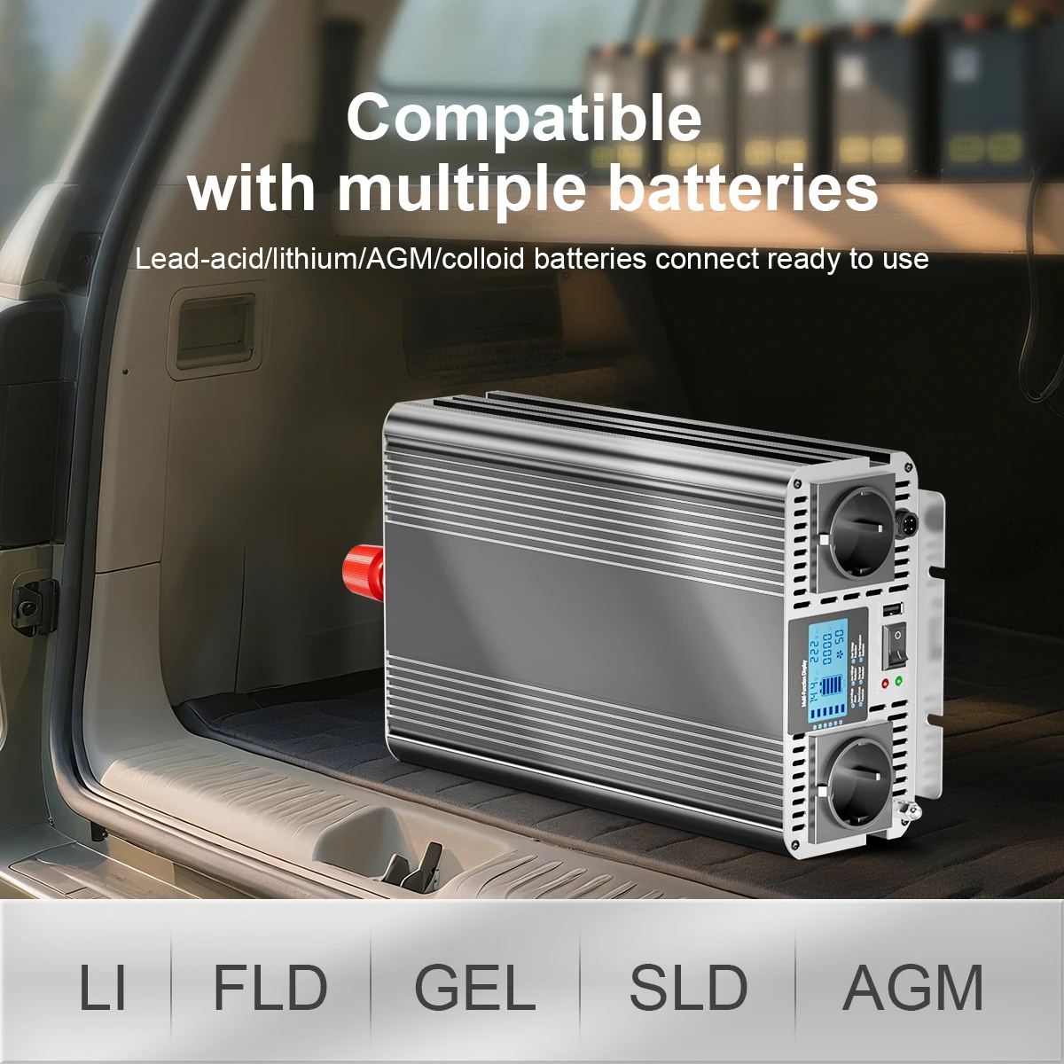 Pure Sine Wave Inverter 4000W 12V 24V to 220V | DC to AC Power Converter for Off-Grid Solar, RV, Truck, Home Backup System