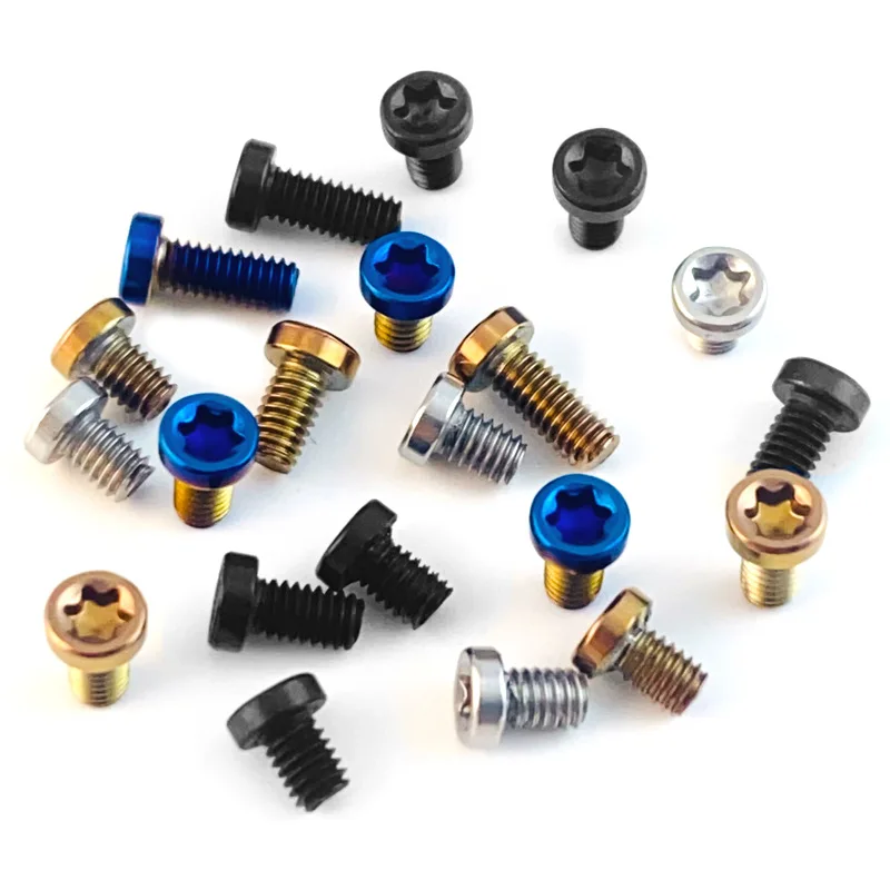 3 Sizes / 5 Colors 410 Stainless Steel Made Knife Pocket Clip Screw M2.5 T8 Torx Button Flat Head Nail