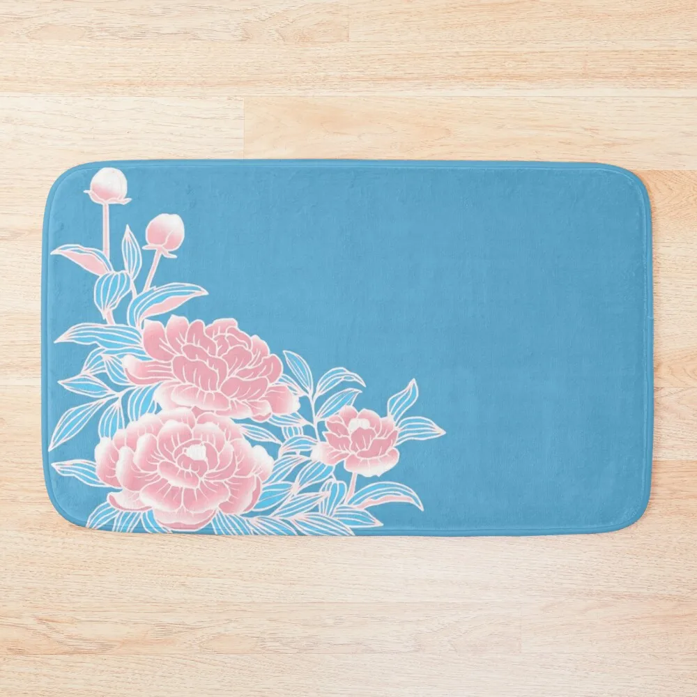 

Transgender Pride Peony Flower Arrangement Bath Mat Bedroom Carpet Sleeping Room Rugs Mat