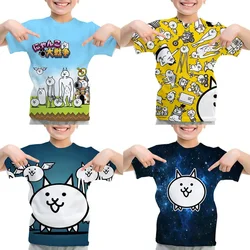 New The Battle Cats T-shirt for Kids Boys Girls Anime T Shirt Cartoon Game 3d Tops Tees Summer Children Tshirt Casual Streetwear