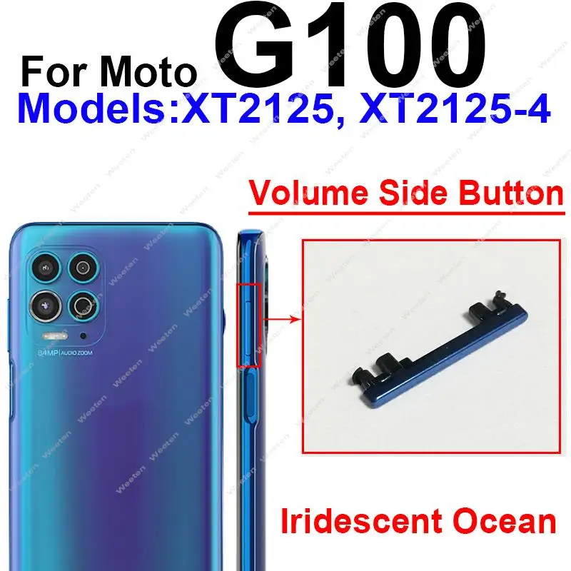 For Motorola MOTO G100 G200 On OFF Power Volume Buttons Side Key Replacement Parts