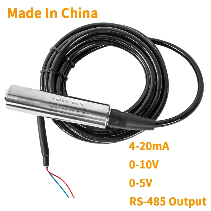 Submersible Liquid Level Transmitter 4-20mA 0-5m 10m 20m  0-10V RS485 Liquid Water Level Transducer Water Level Sensor