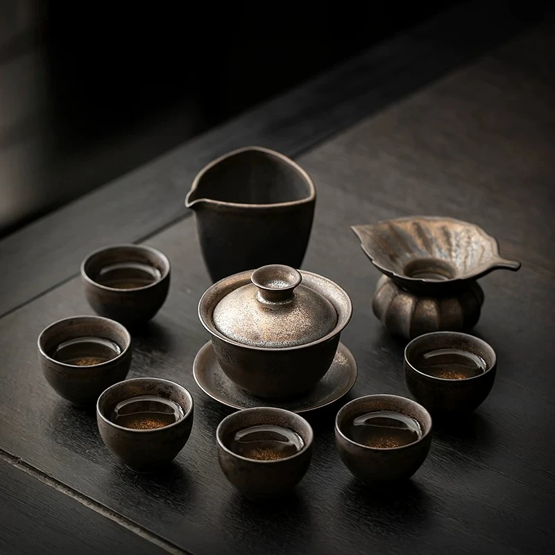 Ceramic Porcelain Tea Set Jingdezhen Gaiwan Portable Vintage Tea Set Afternoon Camping Loucas Porcelanas Conjunto Matcha Kit