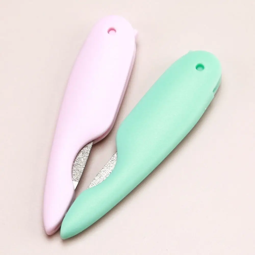 Lime à ongles professionnelle pliable en acier inoxydable double face, bâtonnet de polissage métallique portable, outil de manucure
