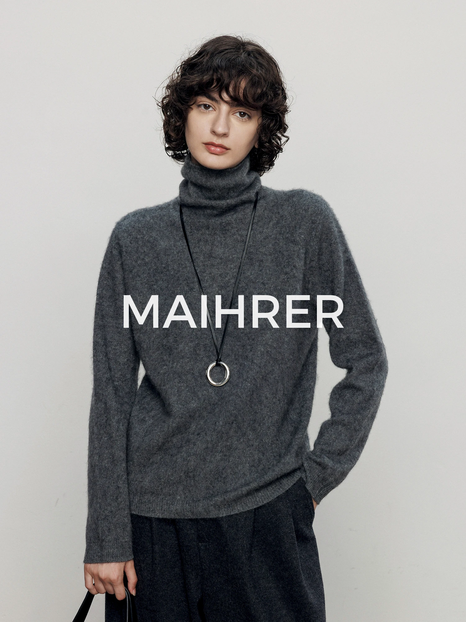 

Женский шерстяной вязаный свитер Maihuer с высоким воротником для осени и зимы, базовый слой для ношения под одеждой, высококачественный и комфортный