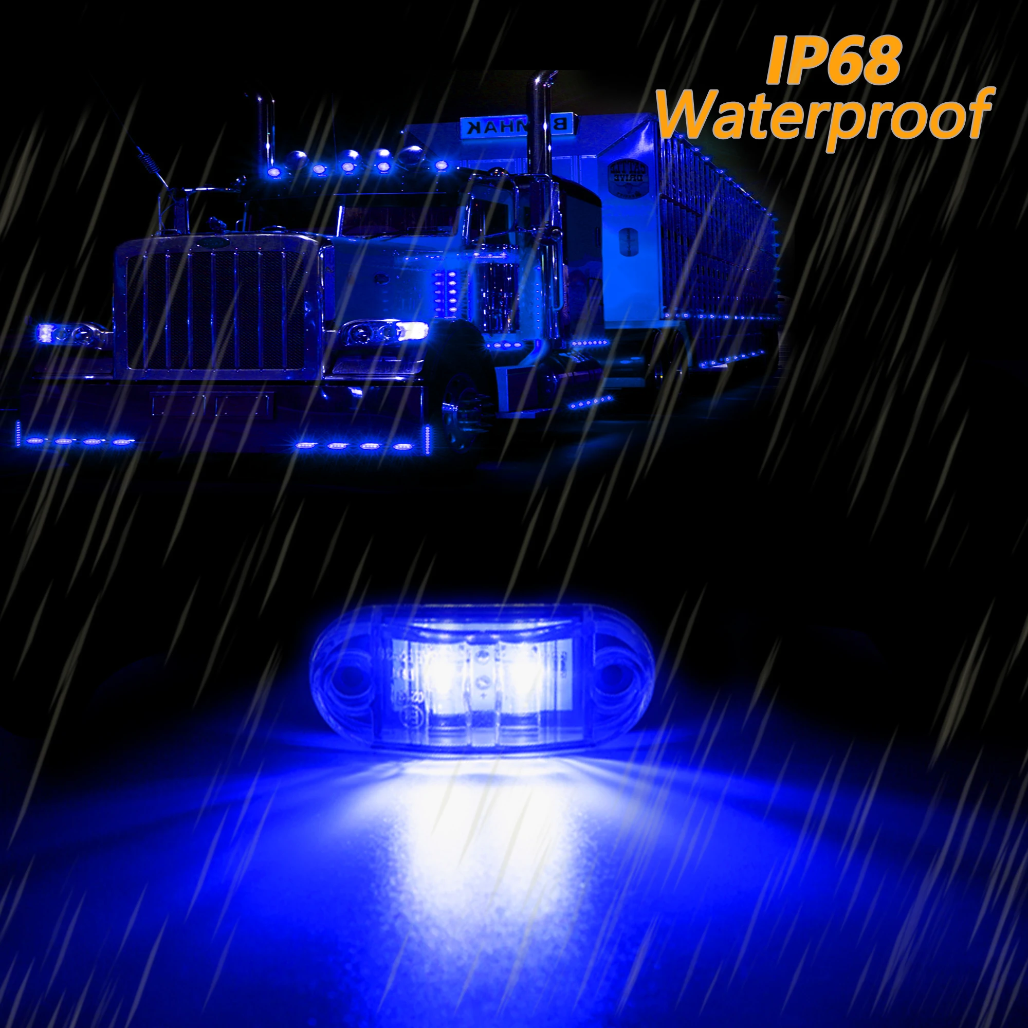 10 Stück 2 Ovale LED Universal-LED-Leuchten Seitenmarkierungsleuchten für Anhänger LKW Wohnwagen Begrenzungsleuchte Aufputzmontage 12V-24V – Detail 16