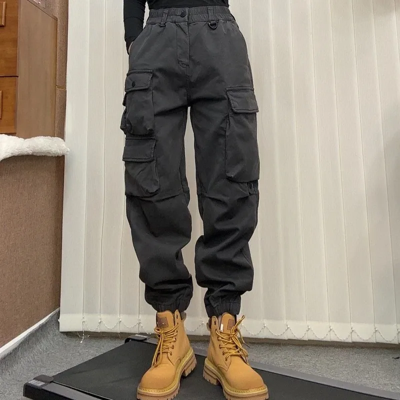 

American Sle Workwear Pants Multiple kets Casual Loose Men's Women's Trendy Cuffed Harem Pants Heavyweight Retro Versati...