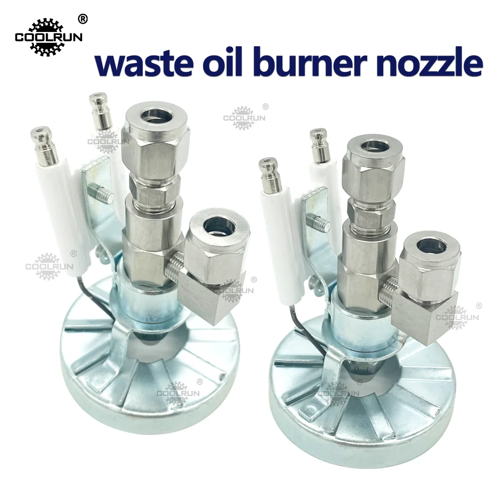 

COOLRUN Siphon waste oil burner nozzle, Two-fluid air atomizing nozzle, Heavy oil waste oil small burner Stainless steel nozzle