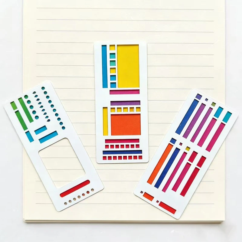 3-9 Pcs Handmade Flexible Record Template – Multifunctional Mylar Stencils for Journal/Scrapbooking/Daily Planning & Drafting