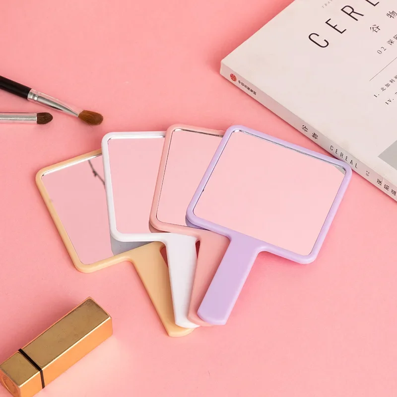 Square Handheld Makeup Mirror for Girls Portable Desktop Makeup Small Mirror New Beauty Benefits Birthday Party Gifts