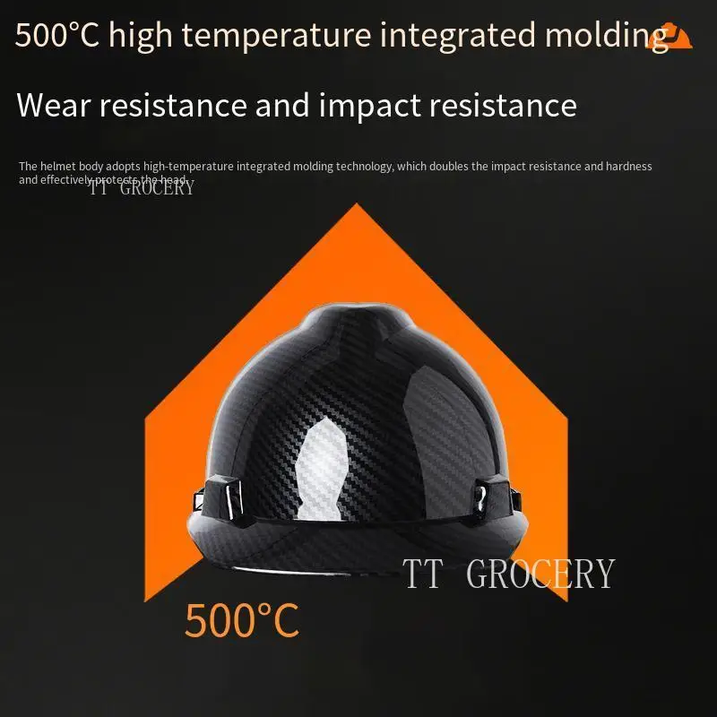 Carbon Fiber Safety Helmet Thickened ABS Hard Hat for Construction Sites Impact-Resistant Shock-Absorbing Anti-Crush Protective