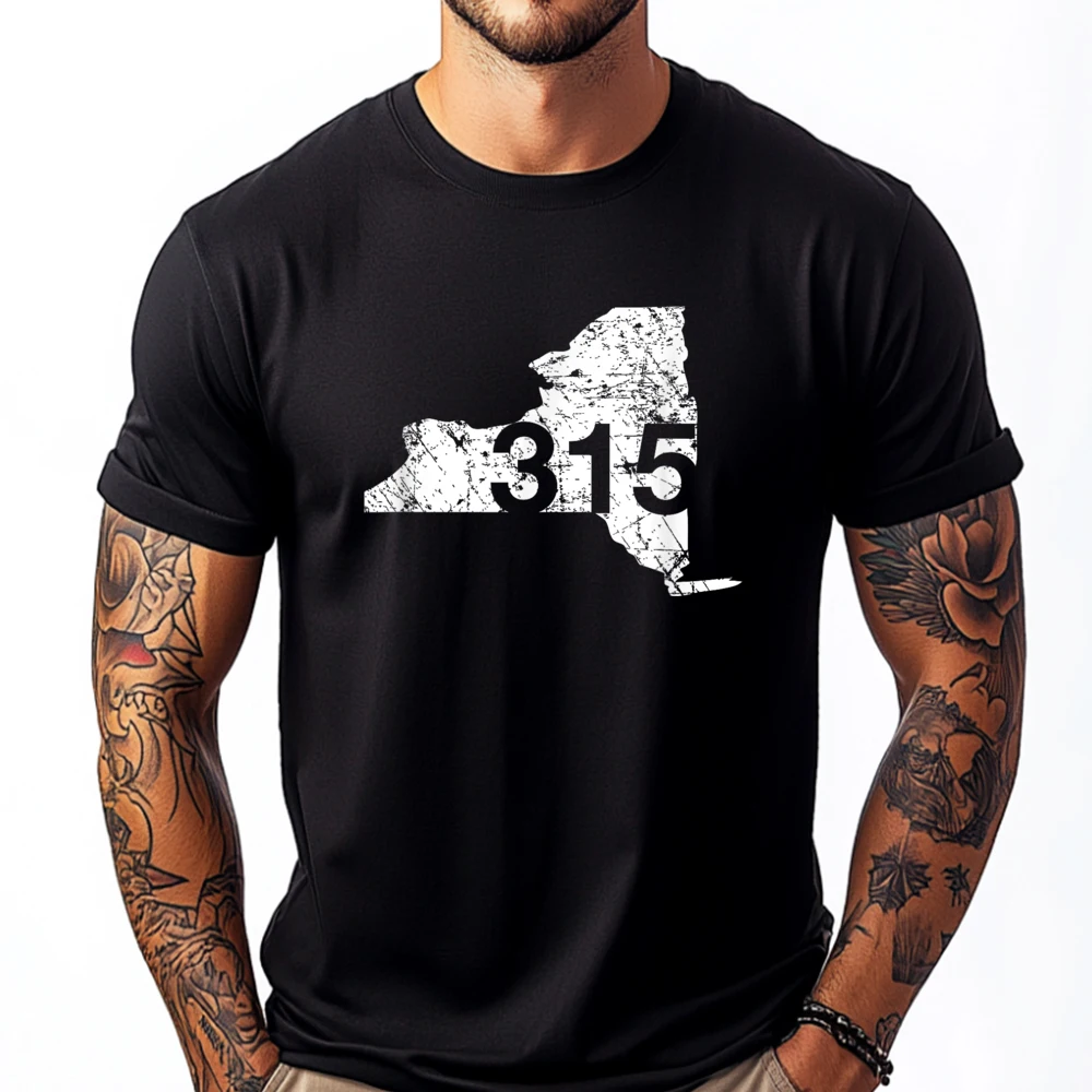 

Syracuse Area Code 315 Shirt New York Souvenir Men T Shirts High Quality Camisas De Hombre Mens Tshirts