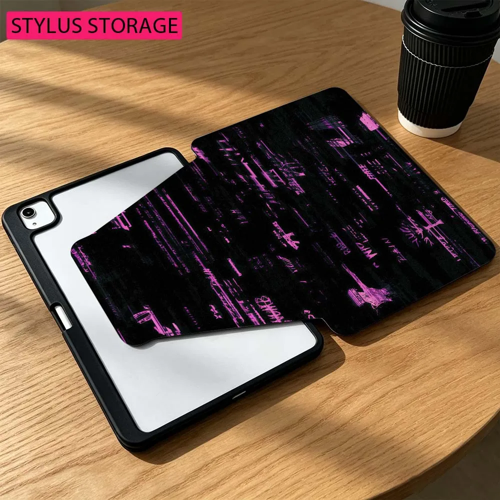 Anime Cartoon Wolf For iPad Mini Pro Air 5 6 7 8 9 gen 11 10.5 8.3 9.7 7.9 10.9 inch 360° Rotation Pen slot Tablet Case