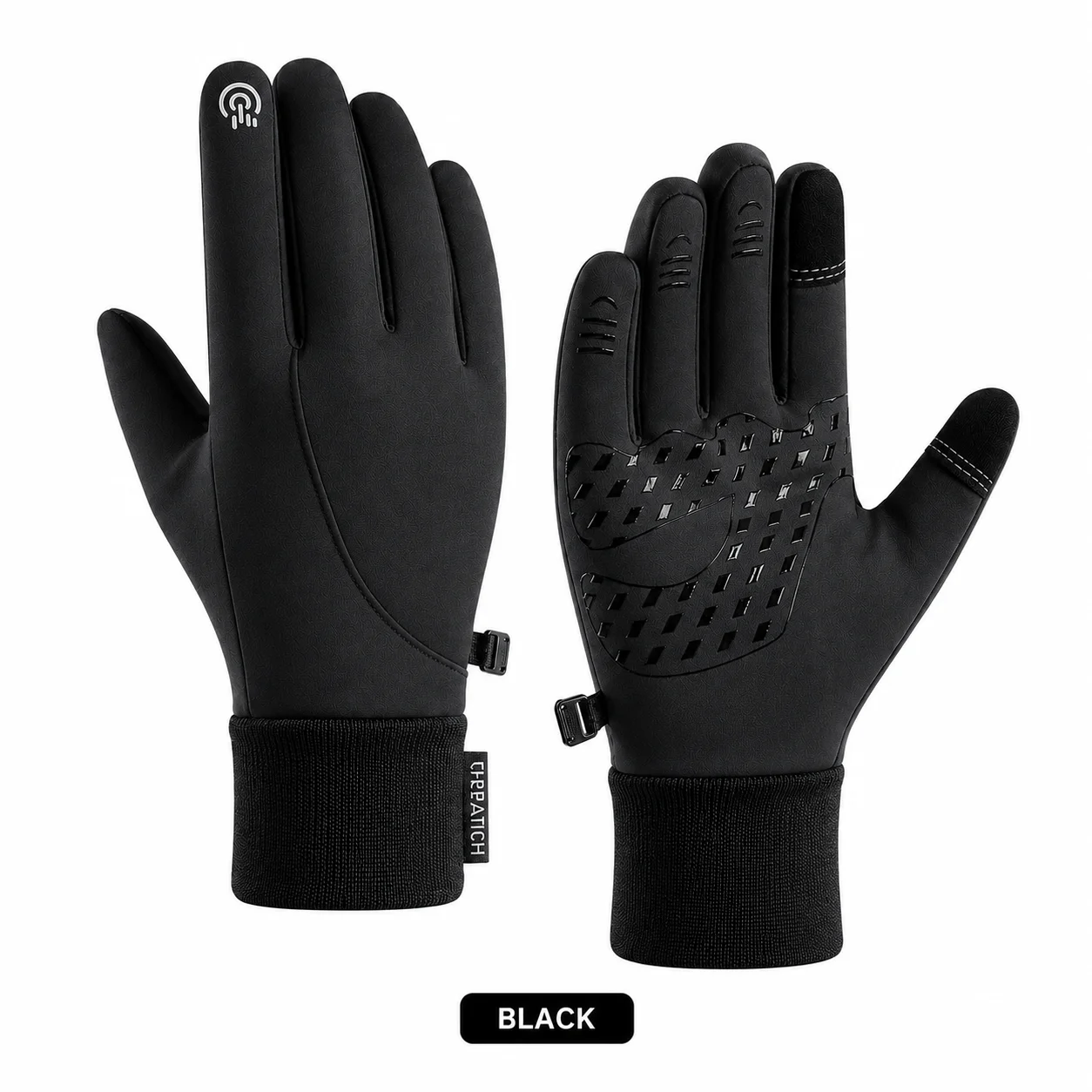 Graue Winterhandschuhe Touchscreen-fähig Warm Rutschfest Wasserdicht Winddicht Outdoor-Handschuhe für Radfahren Laufen Wandern – Detail 10