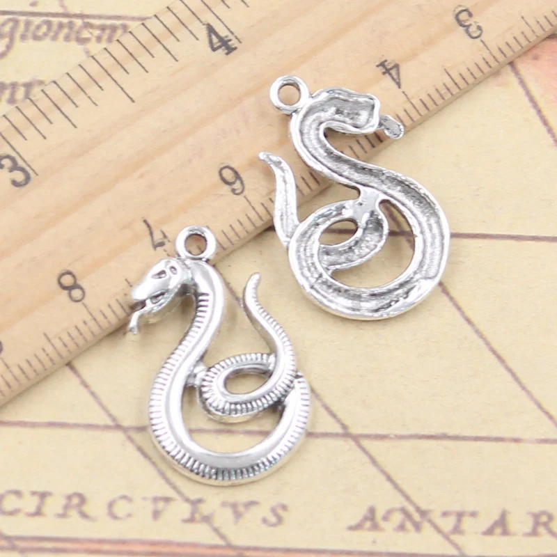 10pcs Charms Snake 27x17mm Tibetan Silver Color Pendants Antique Jewelry Making DIY Handmade Craft