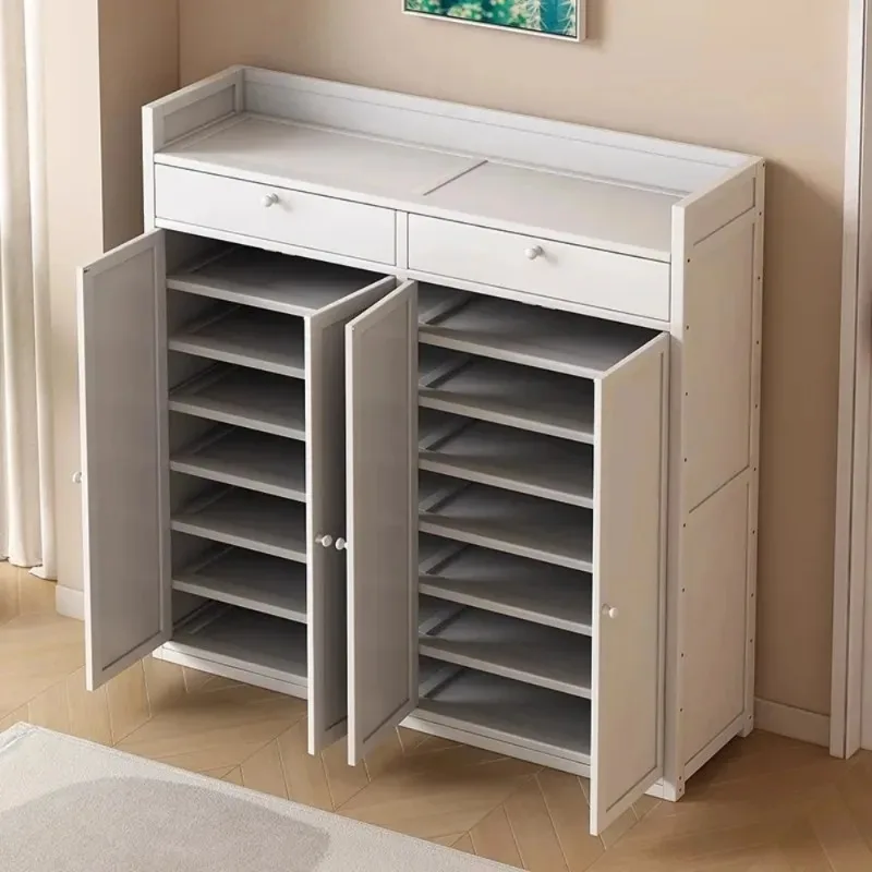 خزائن الأحذية البيضاء الرخيصة للنساء مدخل غرفة المعيشة الحديثة الإبداعية رف الأحذية الآمن المنظم تخزين أثاث المنزل Sapateira #2