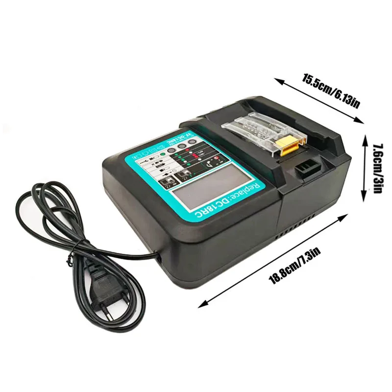 DC18RC Li-ion Battery Charger For Makita 14.4V 18V BL1830 Bl1430 DC18RF BL1815 BL1415 LXT400 BCl180W DC18RD DC18RE DC18SF BL1860