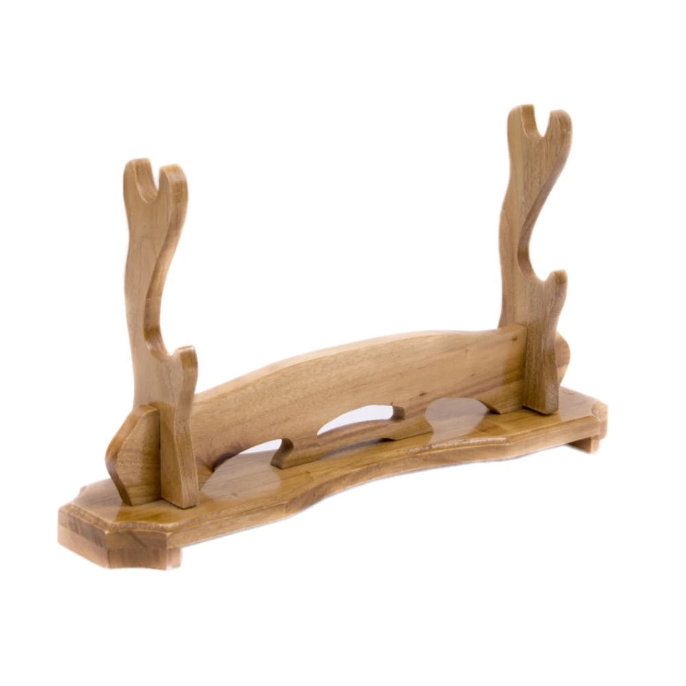 Polishing Wood Display Holder Stand For Samurai Sword Katana Wakizashi Tanto 2 Layer
