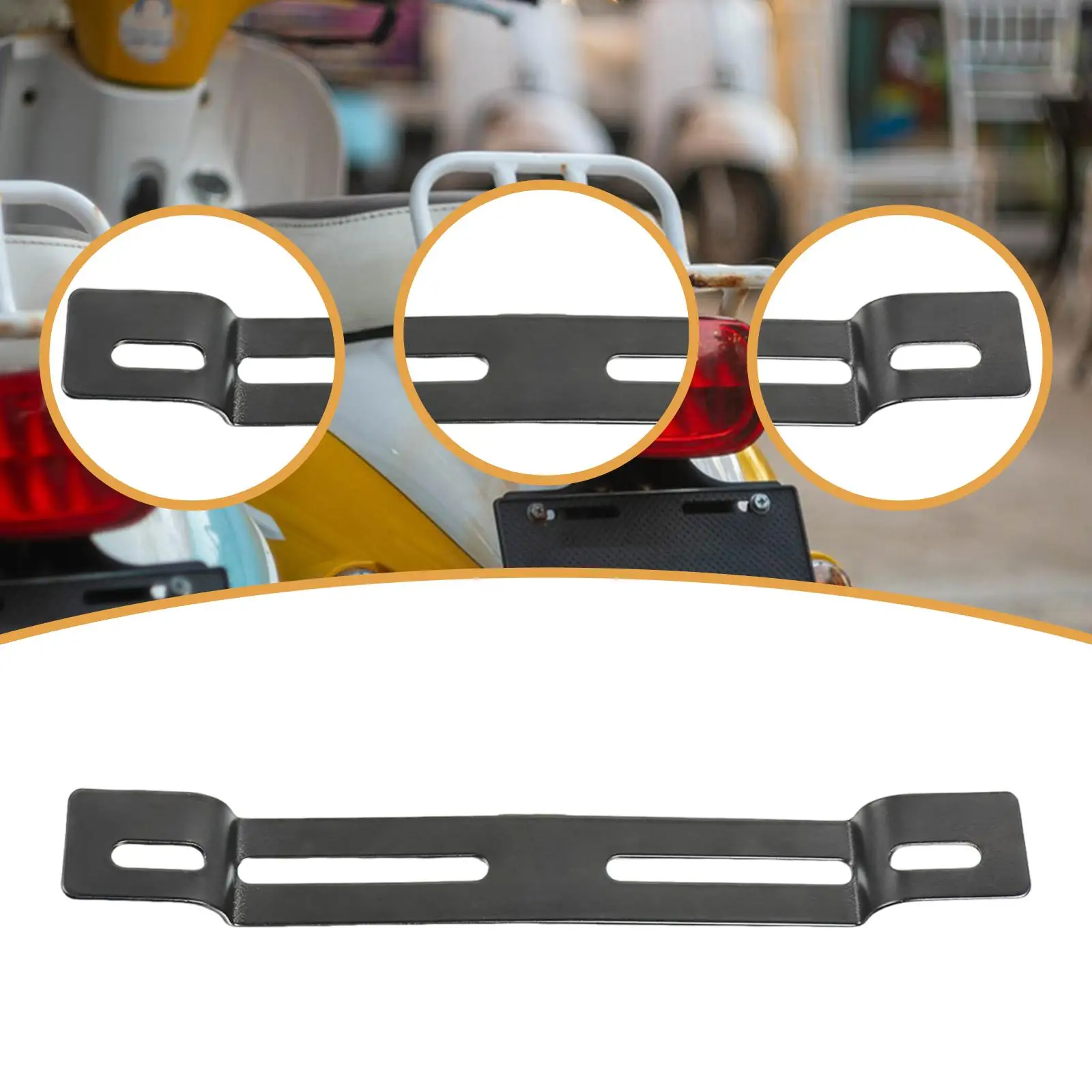 

Motorcycle License Plate Bracket Adjustable Mounting Portable Alloy Support Sturdy Easy to Install Accessory Replacement Holder