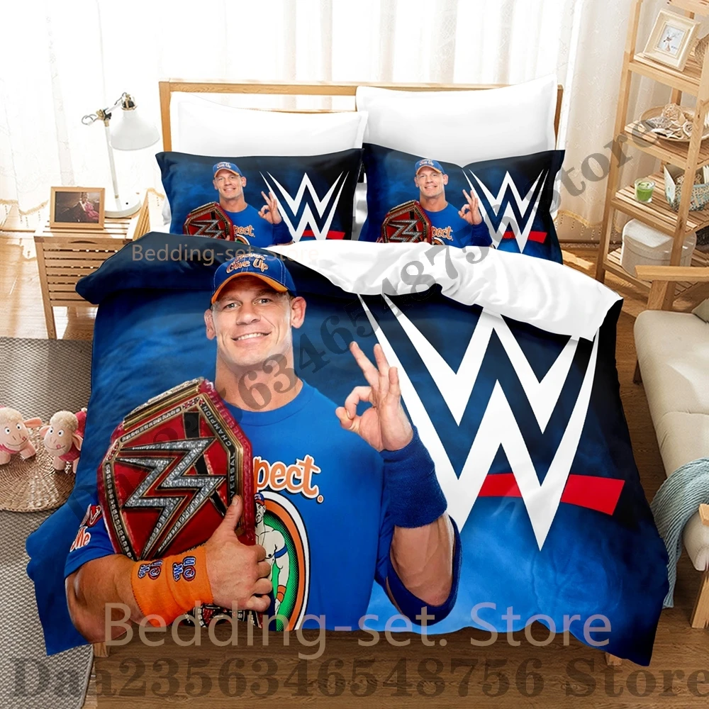 بارد WWE جون سينا طقم سرير واحد التوأم كامل الملكة الملك الحجم طقم سرير غرفة نوم الكبار غطاء لحاف مجموعات أنيمي غطاء سرير مجموعة