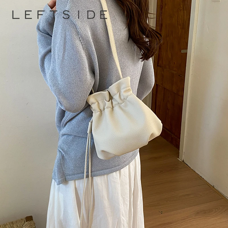 

Женская маленькая сумка-ведро из искусственной кожи на шнурке, нежная минималистичная эстетика, для повседневного использования и свиданий, кроссбоди, на плечо, 2026, сумки