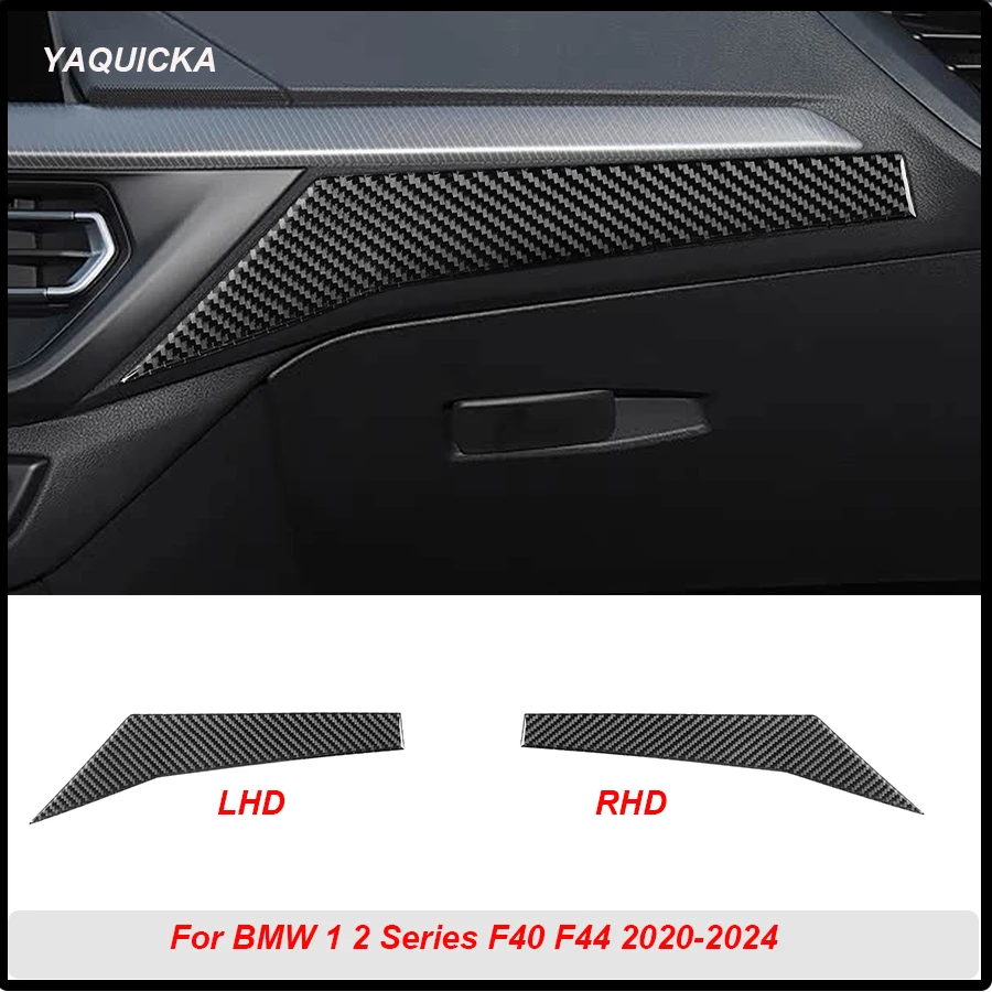

Car Dashboard Passenger Side Stickers For BMW 1 Series F40 2 Series F44 2020-2024 Interior Accessory Real Carbon Fiber