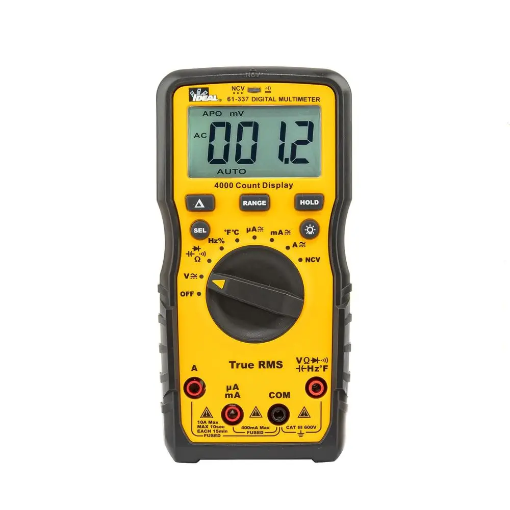 

Auto Range Digital Multimeter with NCVT, Temperature Measurement, 600V CAT III Safety Rating