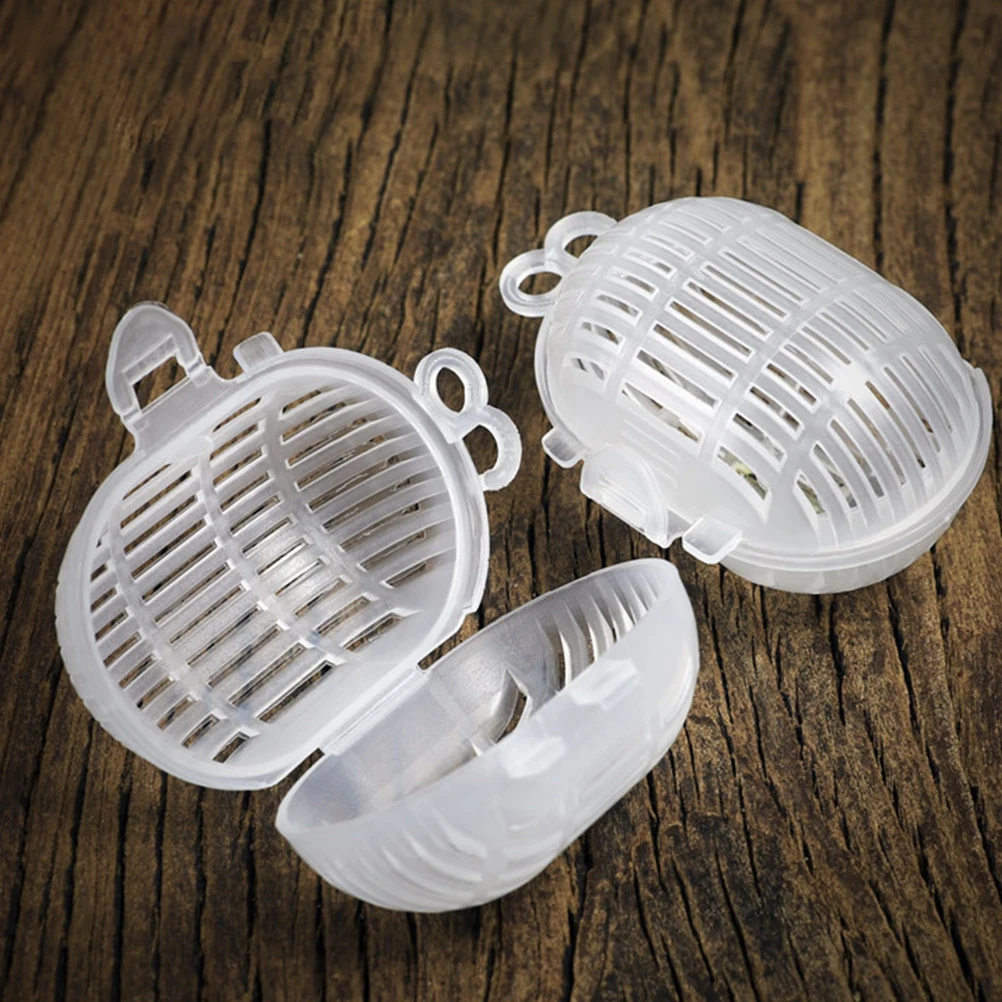 

100pcs Bait Cage Fishing Lure Container Strong Plastic High Density Blood Worm Holder Multiple Holes Fishing Trap Basket