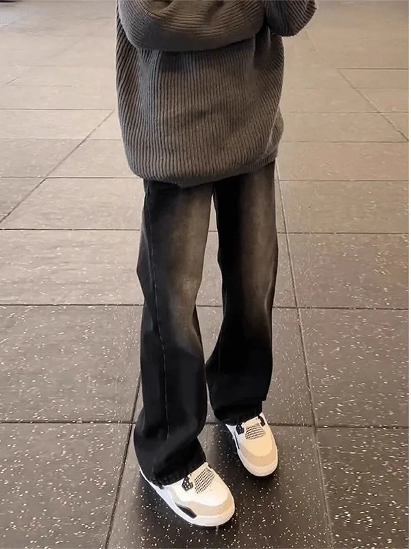 

Мужские джинсы Retro Adient Bla: осенне-зимние, прямые, зауженные, стильные, расклешенные, в американском уличном стиле, повседневные