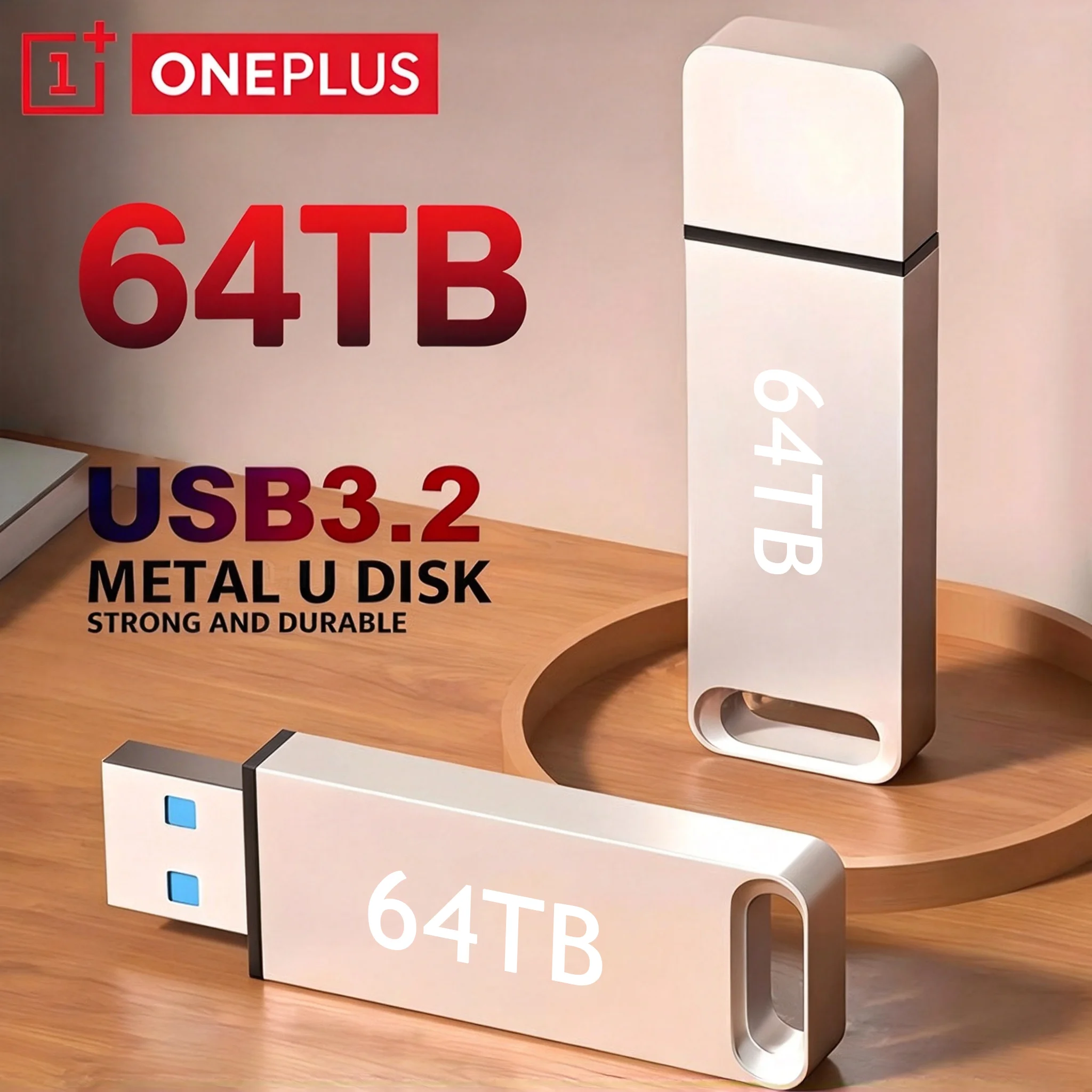 OnePlus Original U-Drive 64TB USB 3.2 Flash Drive High-Speed Pen Drive Type-C Metal USB Memory For Computer Storage Device2026