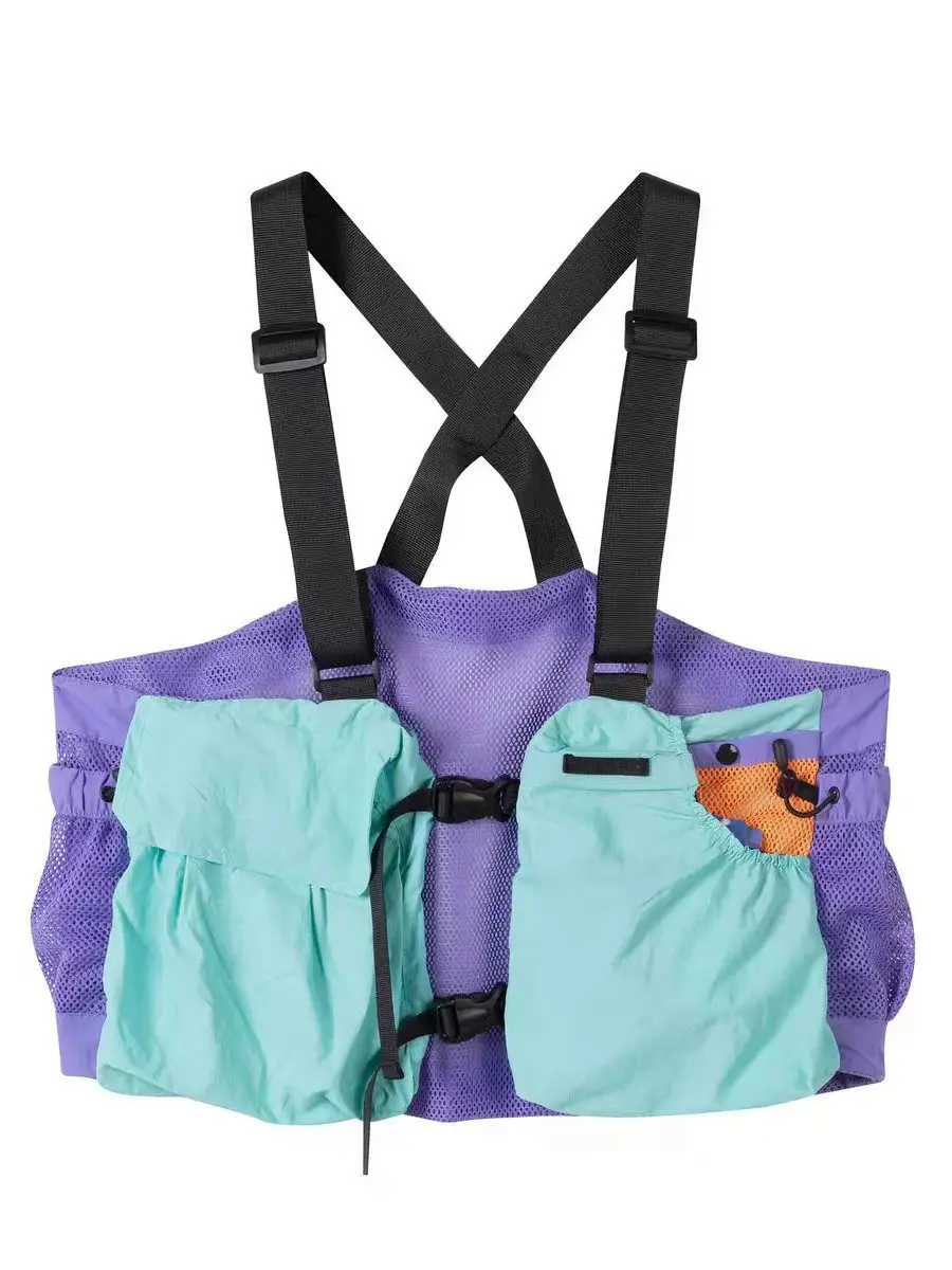 Men's And Women's Outdoor Climbing Breathable Mesh Multifunctional Vest Summer Fashion Urban Style Regular Length Open Cardigan